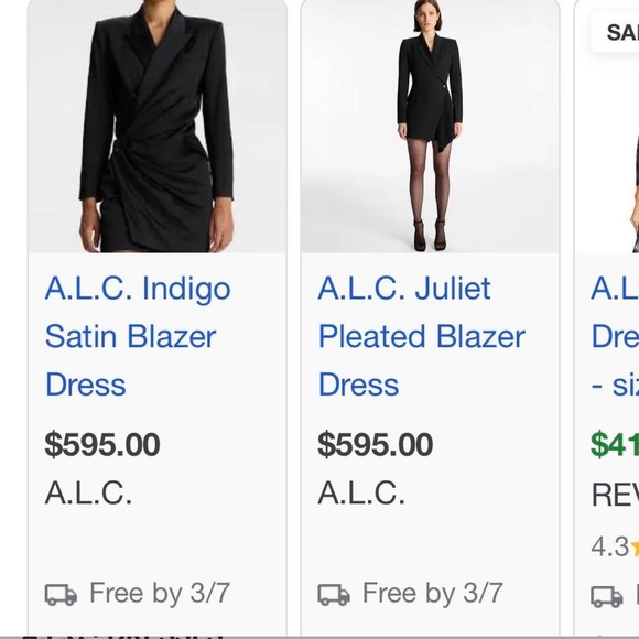 ALC silk blazer dress - Picture 3 of 3